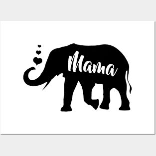 Mama Elephant mother Mothers day flower heart gift Posters and Art